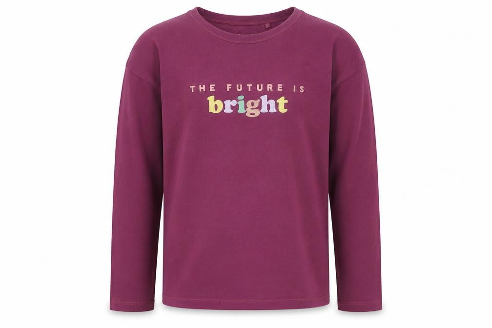 NEXT Girls Purple  Cotton Pullover T-Shirt Size 9 Years Crew Neck Pullover - The Future Is Bright