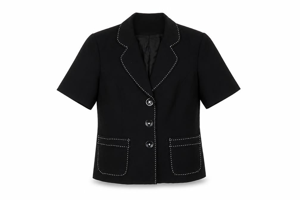 Front view of Roman women’s black jacket, size UK 10, button
