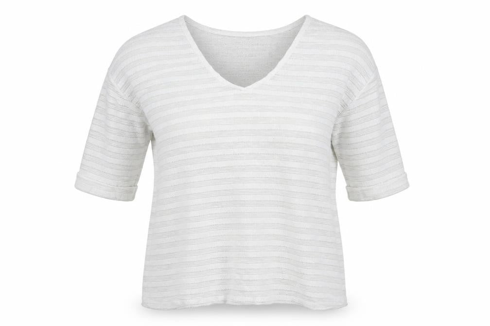 Next Womens White  Polyester Basic T-Shirt Size 14 V-Neck