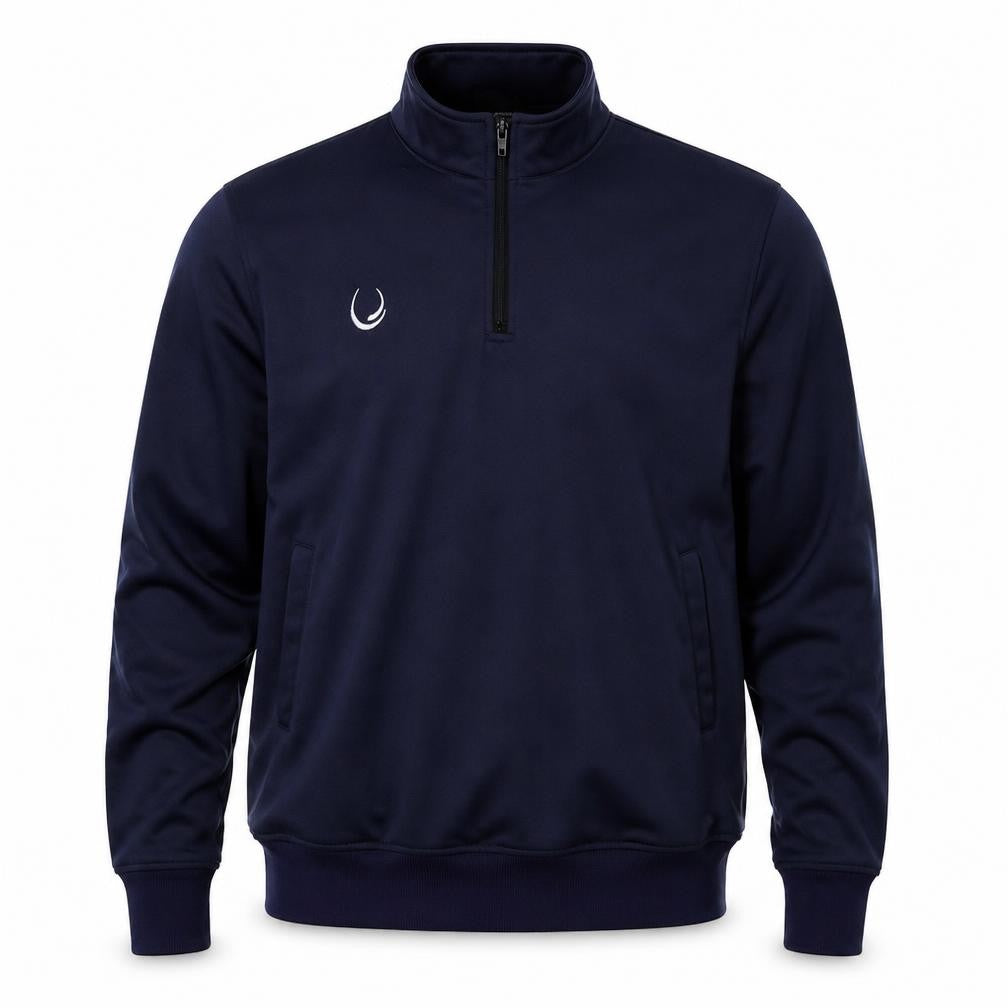 Front view of Element Teamwear men’s blue jacket, size S, zip