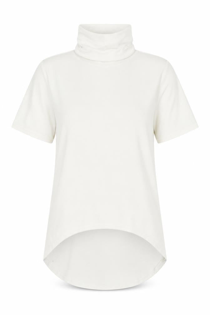 Front view of Select women’s white roll neck polyester jumper, size UK 12
