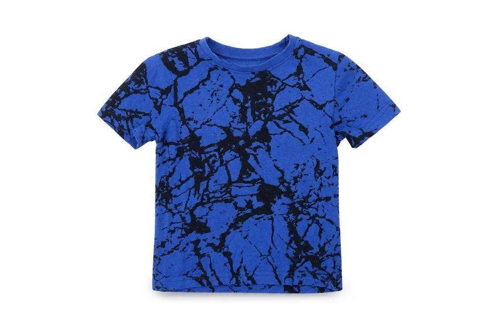Front view of Primark boys’ blue cotton basic casual, size 3-4, years round neck