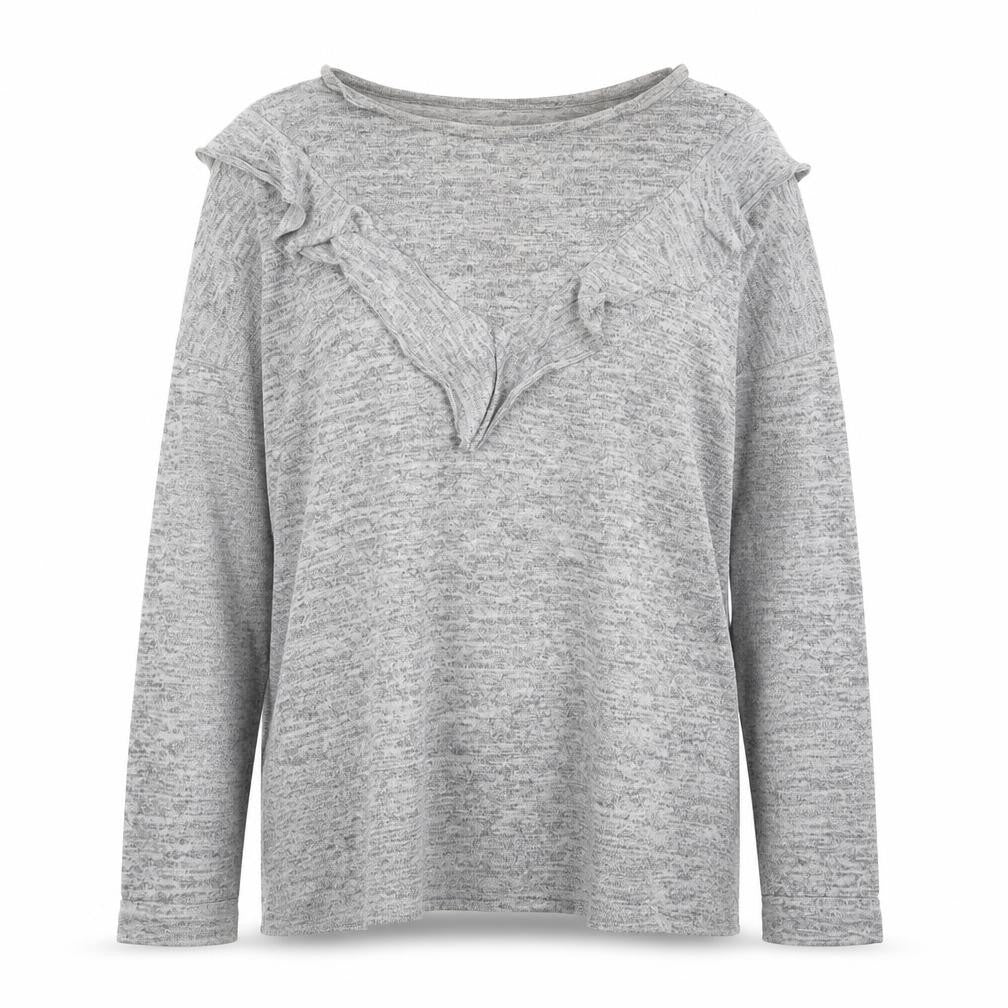Front view of Papaya women’s grey cotton pullover sweatshirt, size UK 10