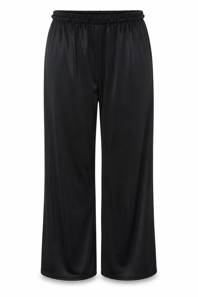 Front view of Classics women’s black polyester trousers, size UK 14, 25-inch leg regular