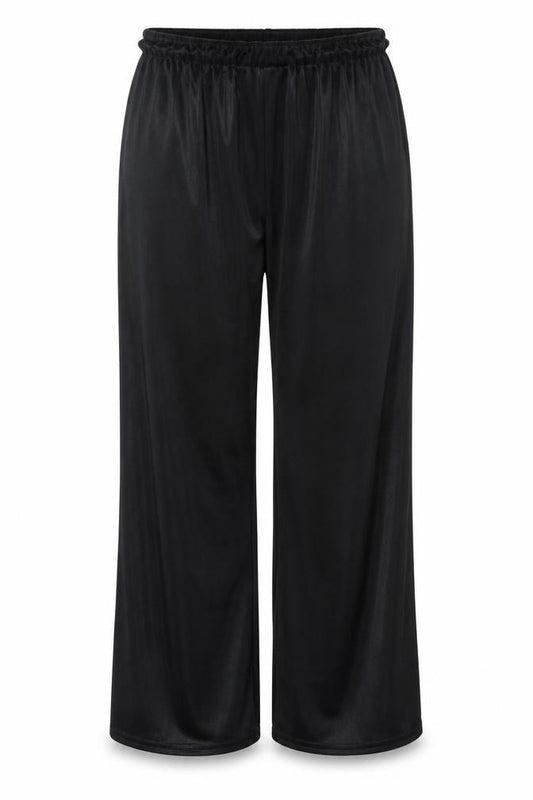 Front view of Classics women’s black polyester trousers, size UK 14, 25-inch leg regular