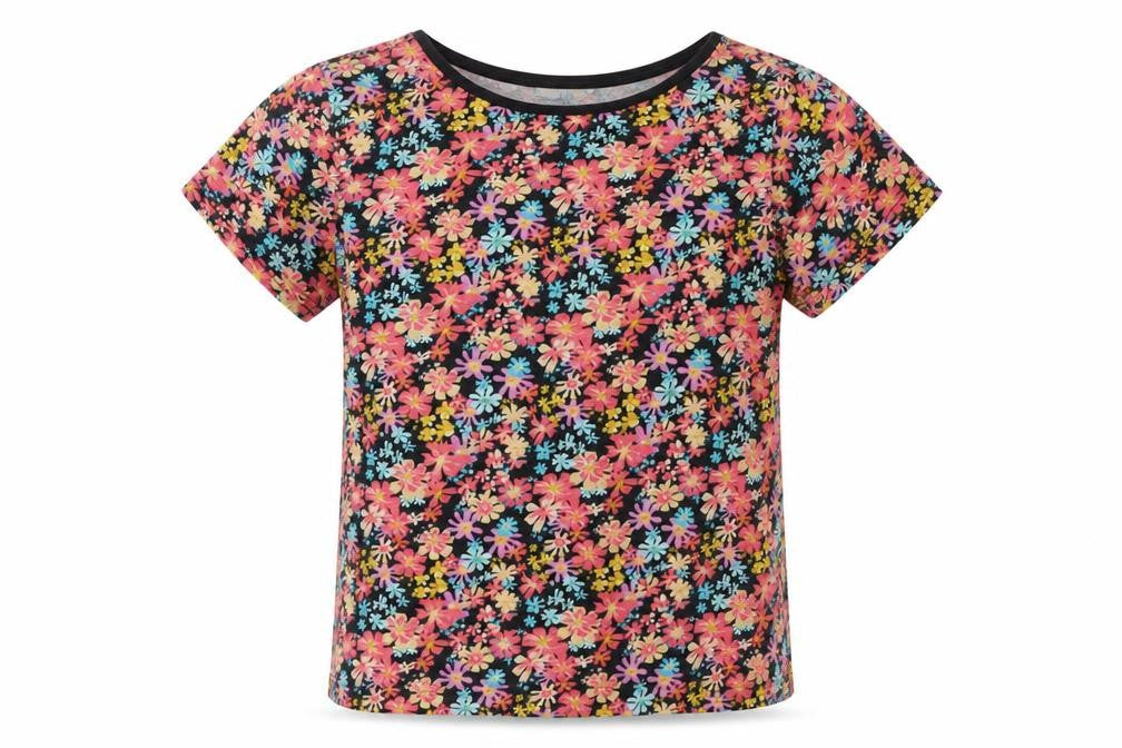 Preworn Girls Multicoloured Floral Cotton Basic Casual Size 8 Years Round Neck