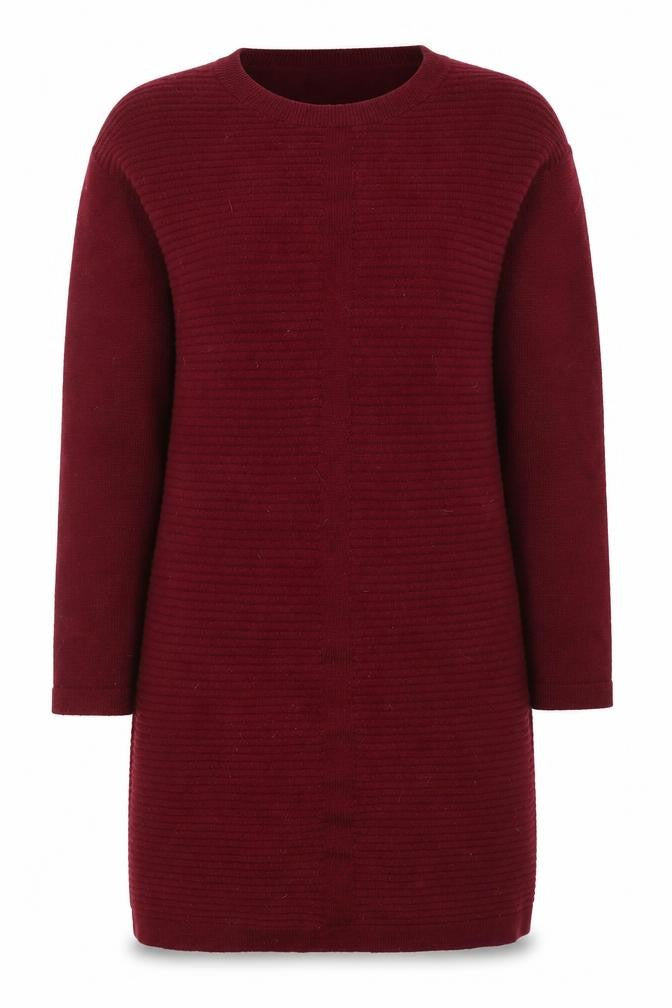 ASOS Womens Red Round Neck  Acrylic Tunic Jumper Size 4
