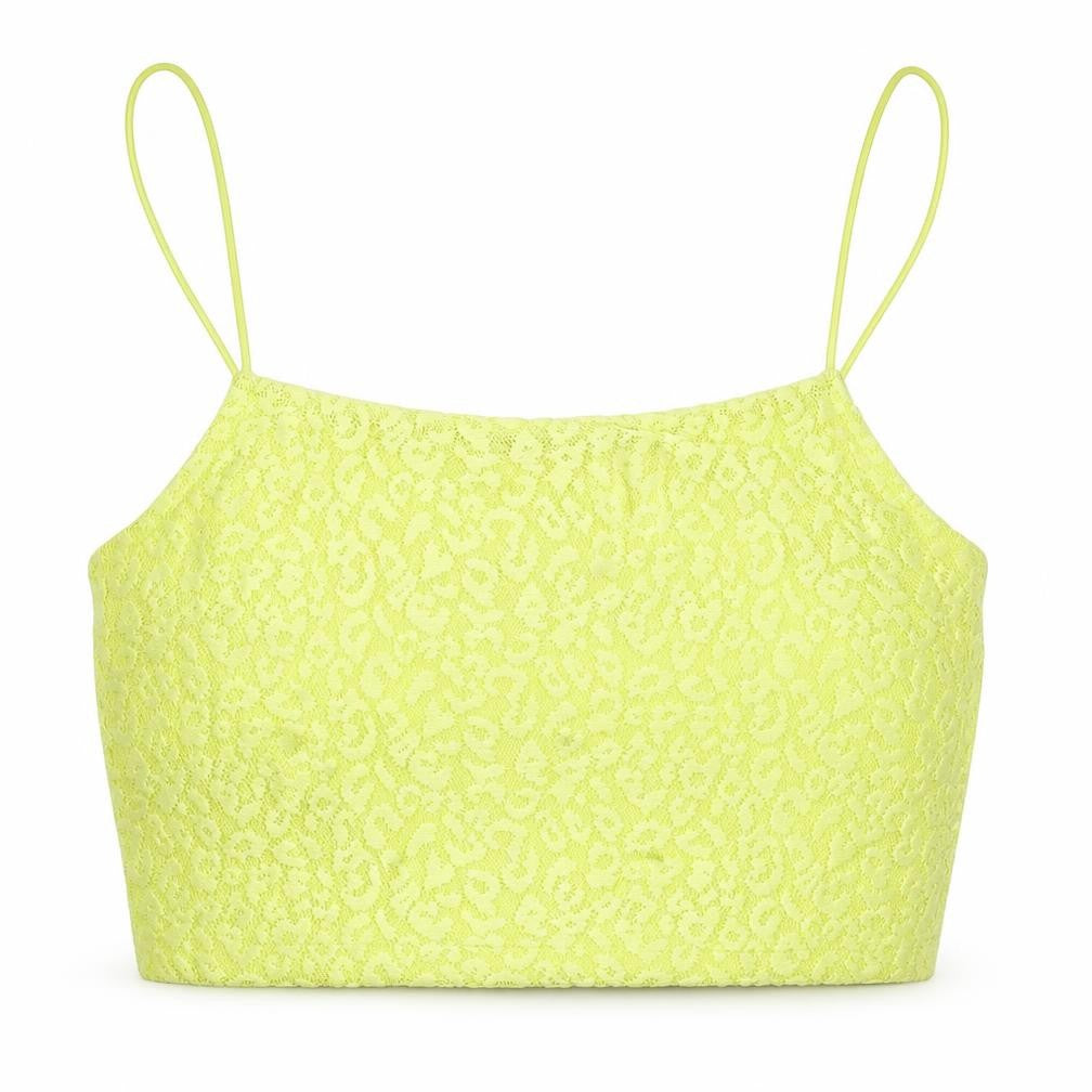 Primark Womens Green  Viscose Cropped Tank Size 6 Square Neck