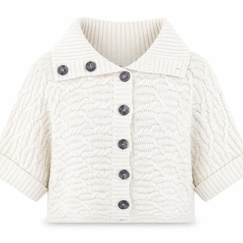 BM Womens Beige Collared  Acrylic Cardigan Jumper Size M