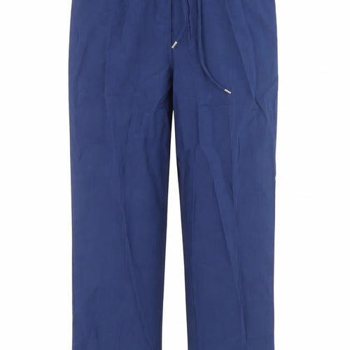 Dunnes Stores Womens Blue  Polyester Trousers  Size 14 L27 in Regular Tie