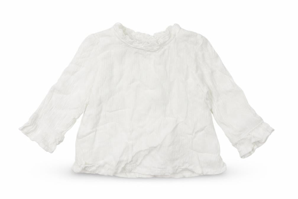 Front view of Primark Baby White Cotton jumper, size 3-6, Months Snap