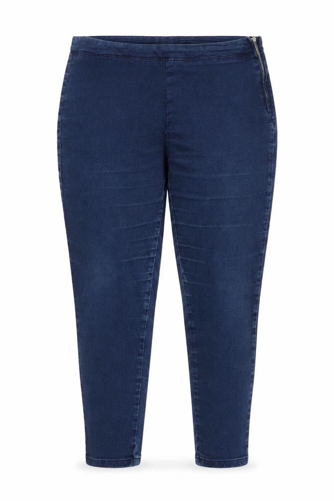 Saviour Womens Blue  Cotton Skinny Jeans Size 14 L24 in Regular Zip