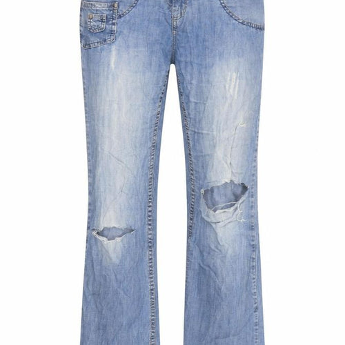 Fried Fish Womens Blue  Cotton Straight Jeans Size 8 L29 in Regular