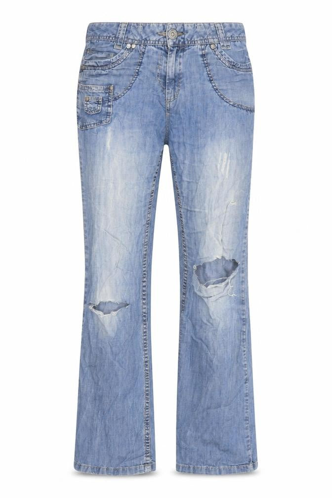 Fried Fish Womens Blue  Cotton Straight Jeans Size 8 L29 in Regular