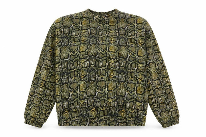 Pull&Bear Womens Green Animal Print Cotton Pullover Sweatshirt Size S