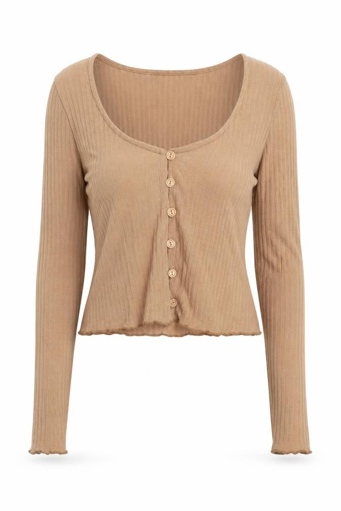 New Look Womens Brown Scoop Neck  Polyester Cardigan Jumper Size 10