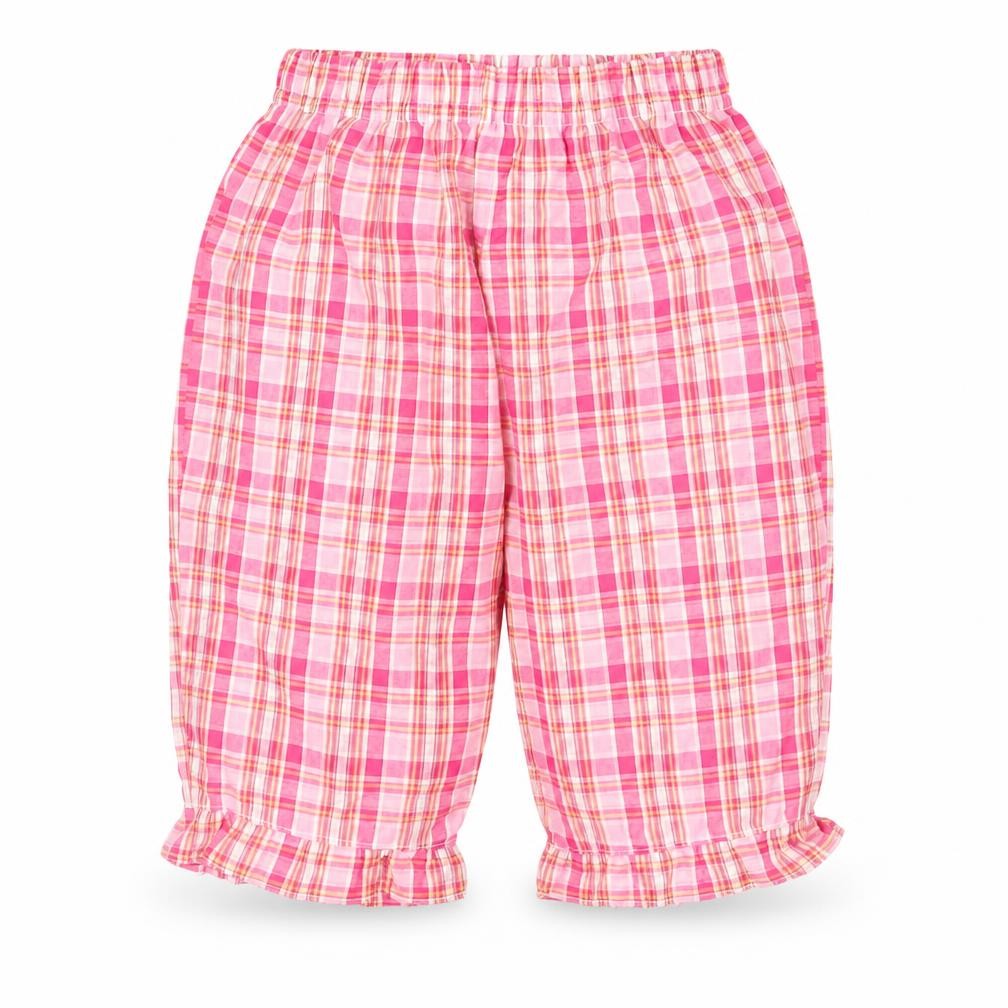 In the pink Girls Pink Check Polyester Capri Trousers Size 18-24 Months  Pullover