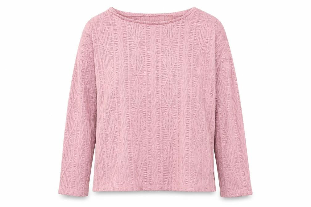 Bonmarché Womens Pink Round Neck  Polyester Pullover Jumper Size 10