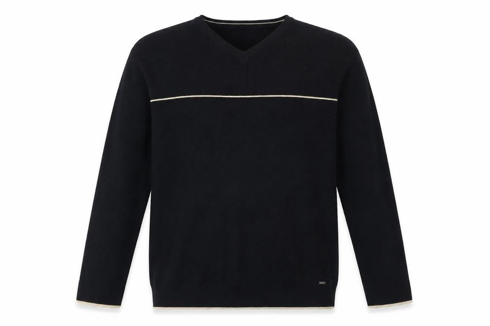 Fashion Union Mens Blue V-Neck  Polyester Pullover Jumper Size L