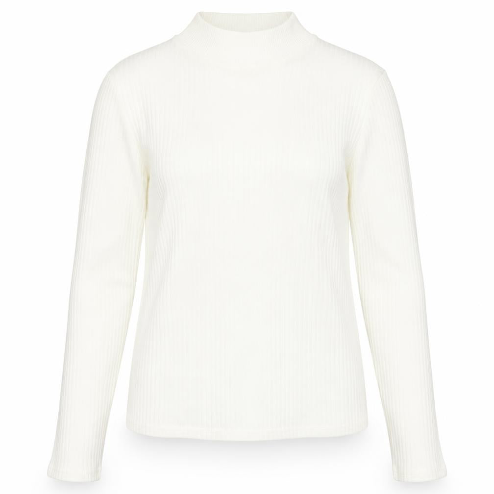 Front view of Primark women’s white viscose pullover sweatshirt, size UK 4