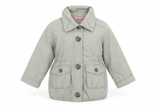 Front view of Gap Baby Green Basic Coat Coat, size 12-18, Months Button
