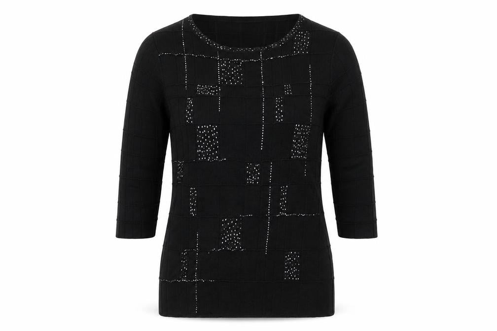 Marks and Spencer Womens Black Boat Neck  Viscose Pullover Jumper Size 14