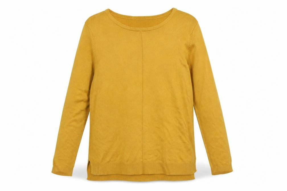 F&F  Womens Yellow Round Neck  Acrylic Pullover Jumper Size 12