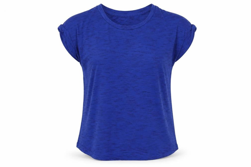 Kyodon Womens Blue  Polyester Basic T-Shirt Size M Round Neck