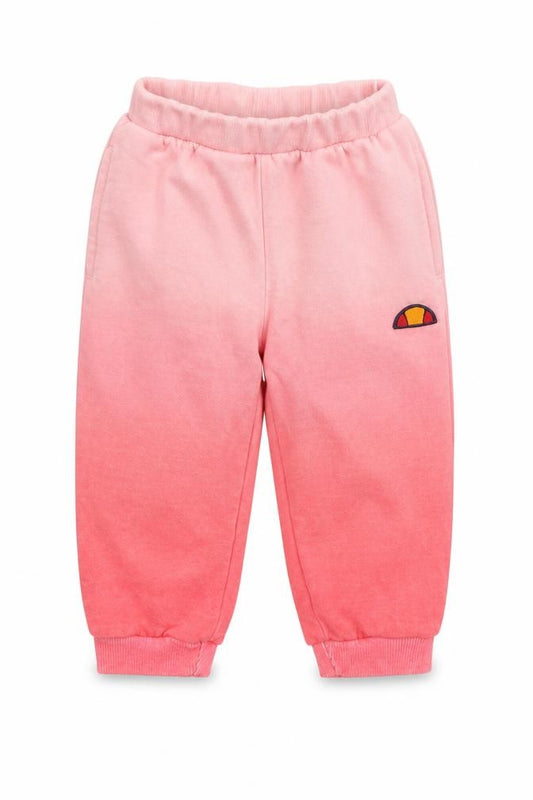 Front view of Ellesse girls’ pink polyester jogger trousers, size 12-18, months