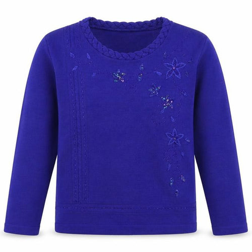 Akal Collection Womens Blue Round Neck  Acrylic Pullover Jumper Size S