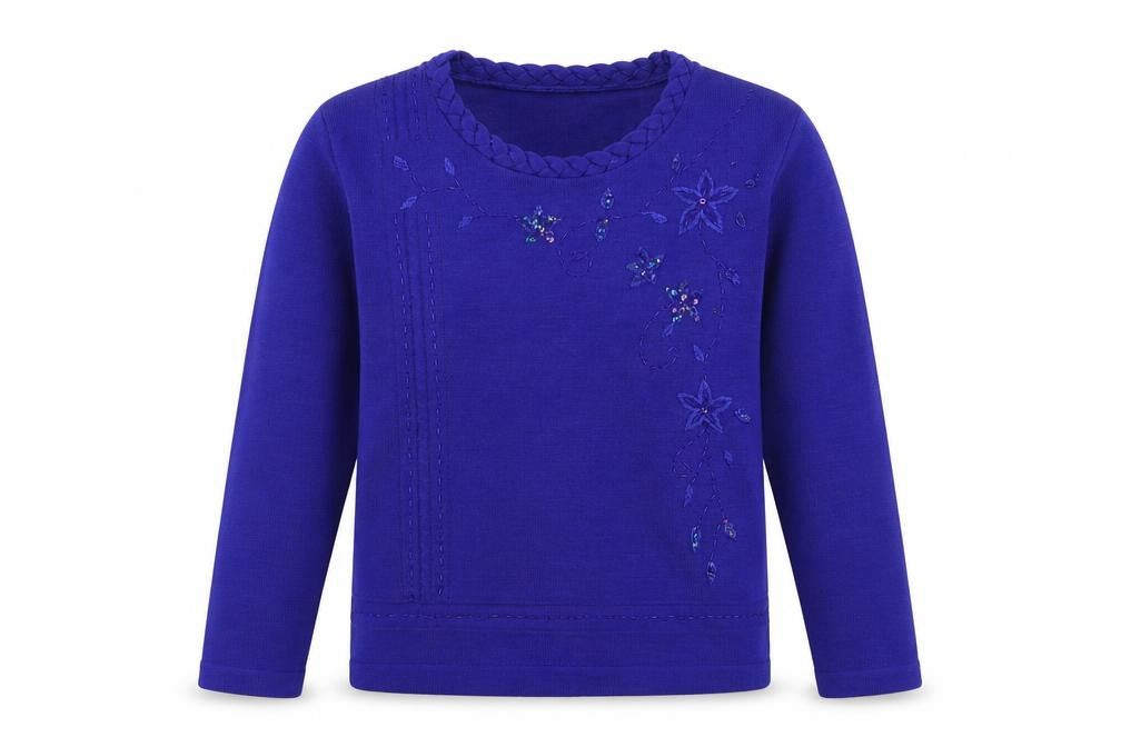 Akal Collection Womens Blue Round Neck  Acrylic Pullover Jumper Size S