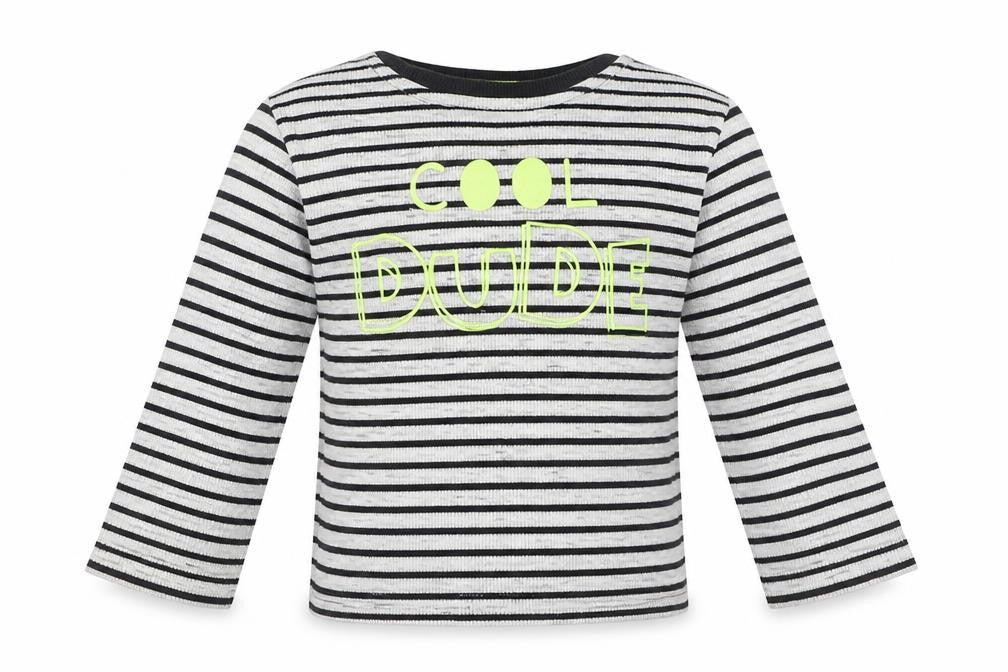F&F Boys Multicoloured Striped Cotton Basic T-Shirt Size 2-3 Years Round Neck