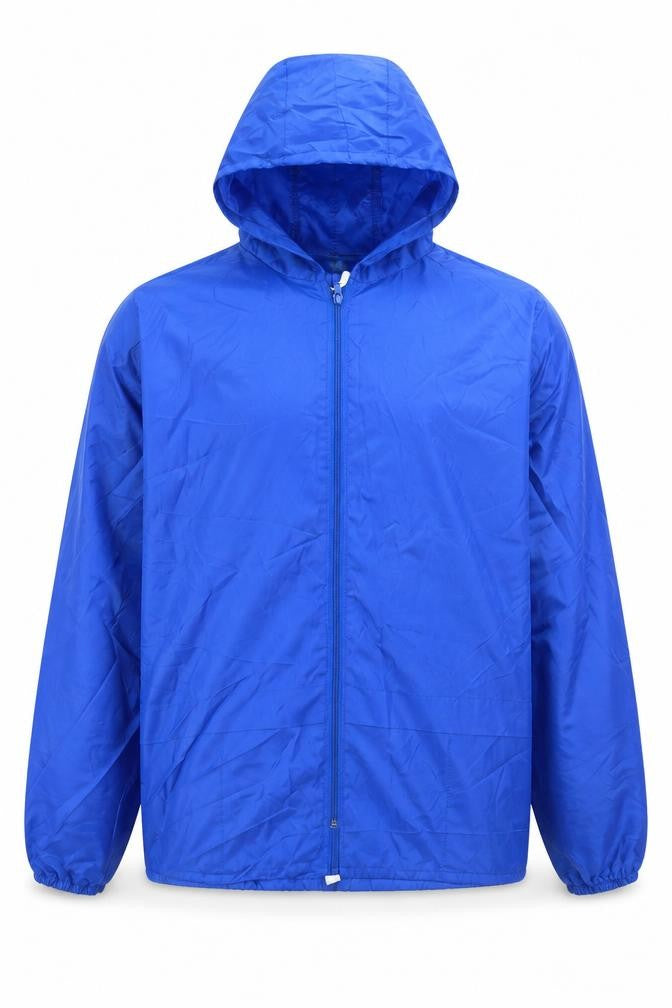 Front view of Preworn men’s blue jacket, size L, zip