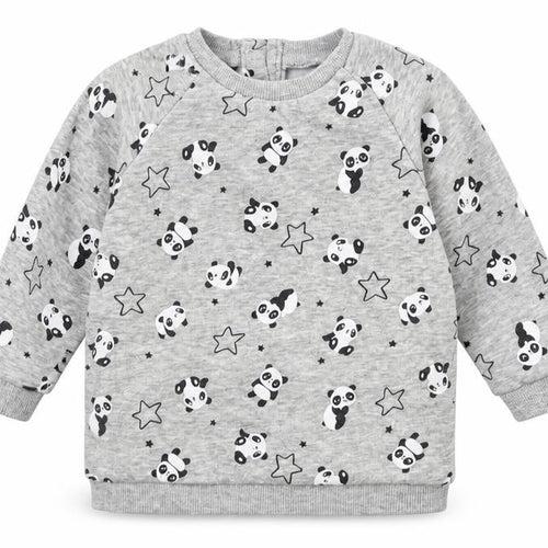 Matalan Baby Grey Geometric Cotton Pullover Jumper Size 9-12 Months  Button - Panda Print
