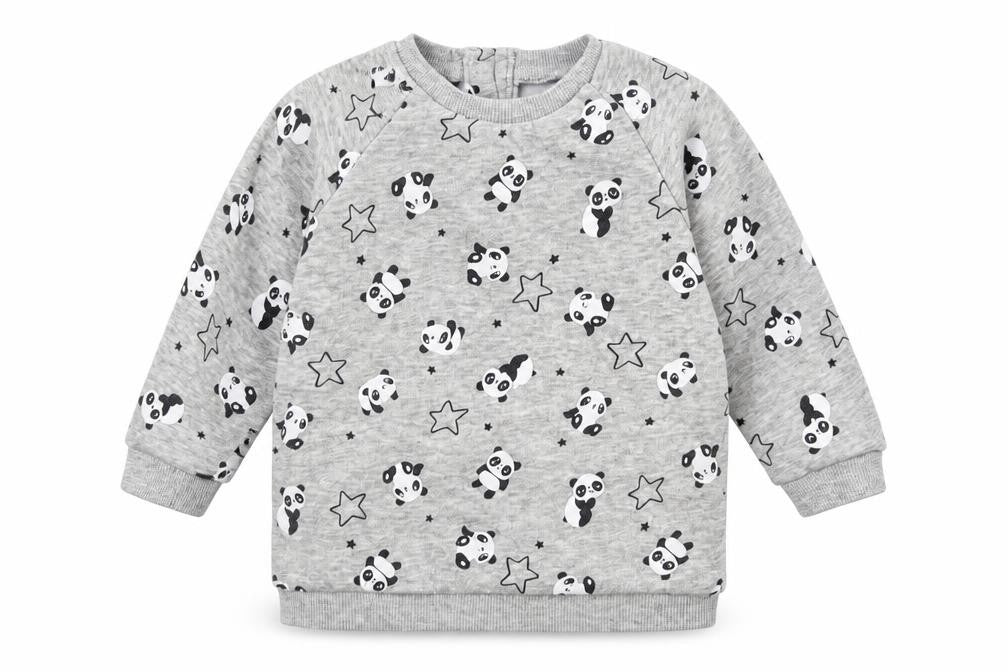 Matalan Baby Grey Geometric Cotton Pullover Jumper Size 9-12 Months  Button - Panda Print