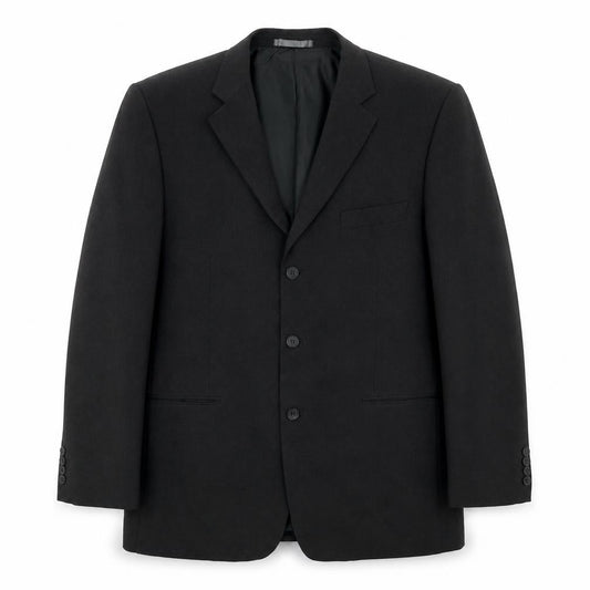 Front view of Matalan men’s grey polyester jacket suit jacket, size 42