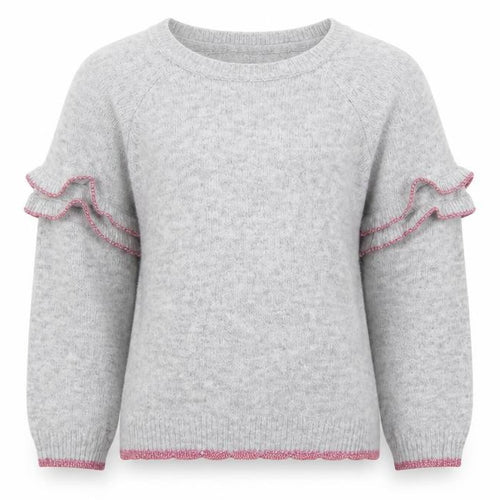 Marks and Spencer Girls Grey Crew Neck  Acrylic Pullover Jumper Size 5-6 Years  Pullover