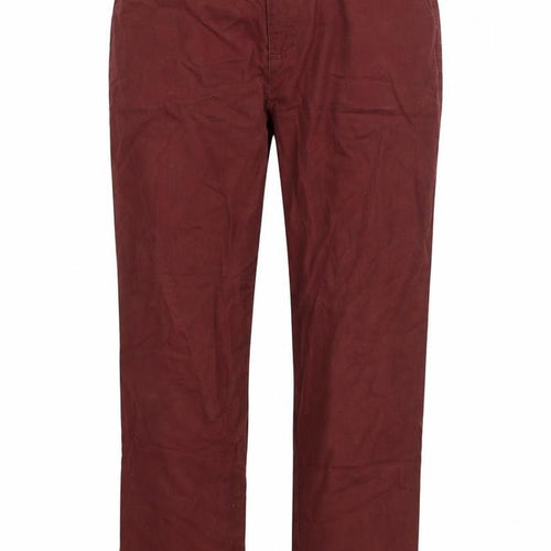 ASOS Womens Red  Cotton Trousers  Size 10 L27 in Regular Button