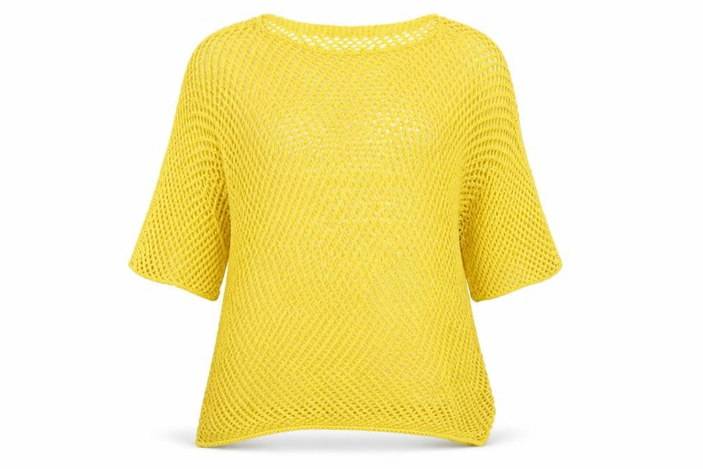 Isabella D Womens Yellow Boat Neck  Acrylic Pullover Jumper Size M