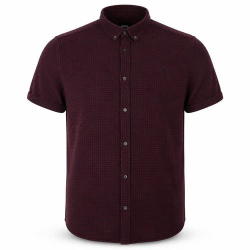 BURTONS MENSWEAR Mens Red Check Cotton  Button-Up Size 44 Collared Button