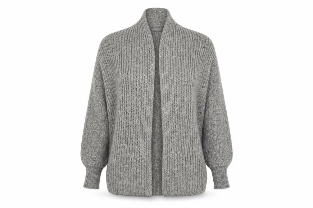 South Womens Grey V-Neck  Acrylic Cardigan Jumper Size 18