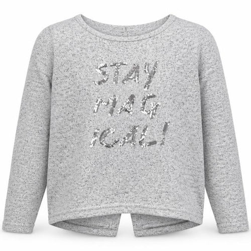 Ilovegirlswear Girls Grey Round Neck  Polyester Pullover Jumper Size 9 Years  Pullover - Stay Magical