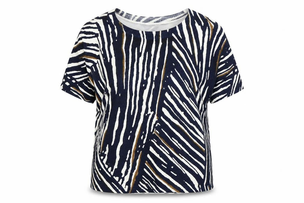 Marks and Spencer Womens Blue Round Neck Animal Print Acrylic Pullover Jumper Size 14