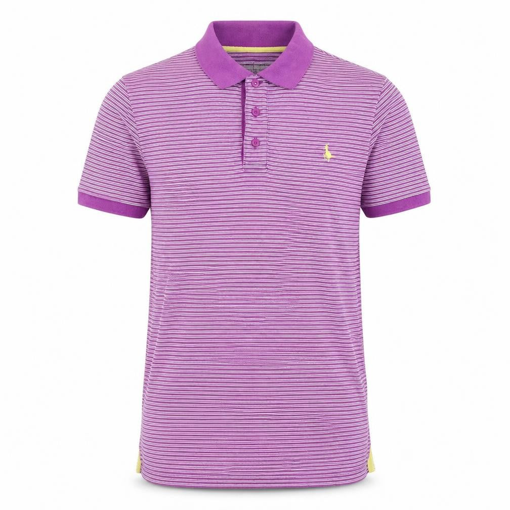 Jack Wills Mens Purple Striped Cotton  Polo Size XS Collared Pullover