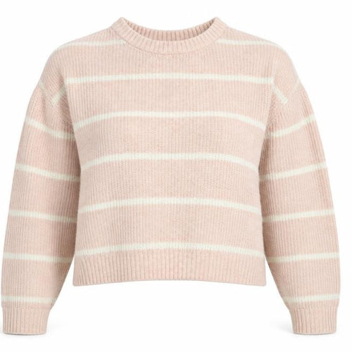 Divided Womens Pink Crew Neck Striped Acrylic Pullover Jumper Size XS   - Cropped