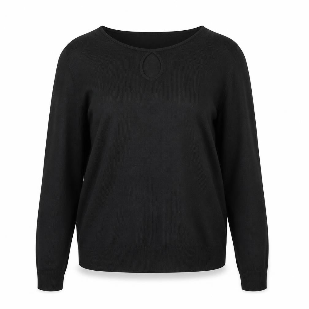 Marks and Spencer Womens Black Round Neck  Acrylic Pullover Jumper Size 10