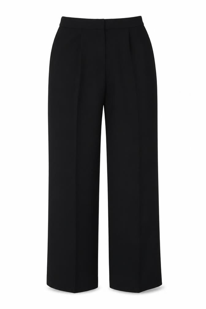 Mango Womens Black Polyester Trousers Size 8 L31 in Regular Hook & Loop