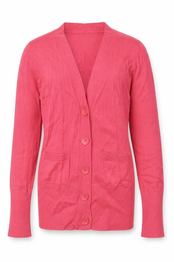 Indigo Girls Pink V-Neck  Cotton Cardigan Jumper Size 9-10 Years  Button