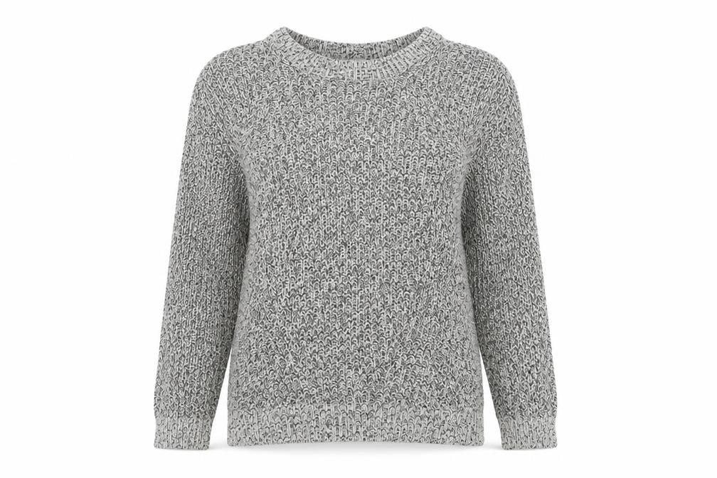Front view of H&M women’s multicoloured round neck acrylic jumper, size M