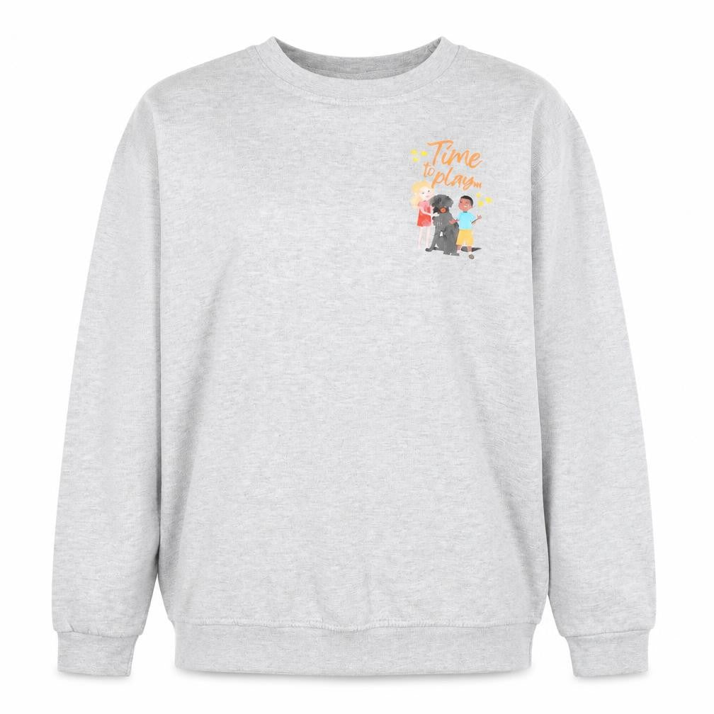 Front view of Uneek women’s grey cotton pullover sweatshirt, size L